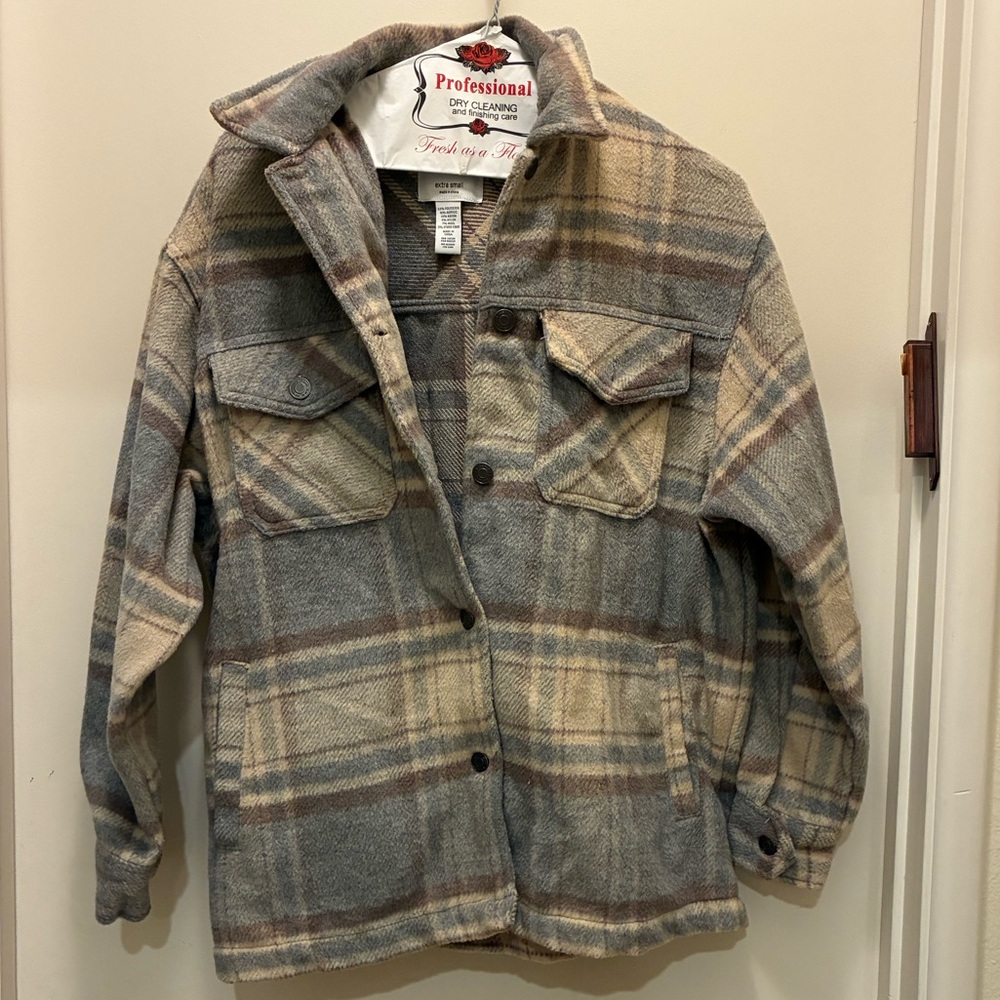RSQ Gray and Cream Textured Jacket